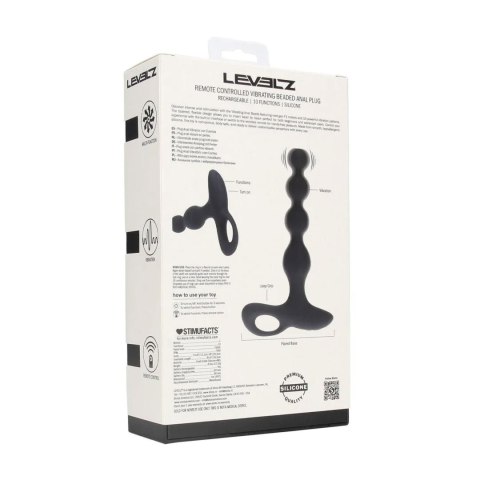 Remote Control Beaded Vibrating Silicone Anal Plug - Black