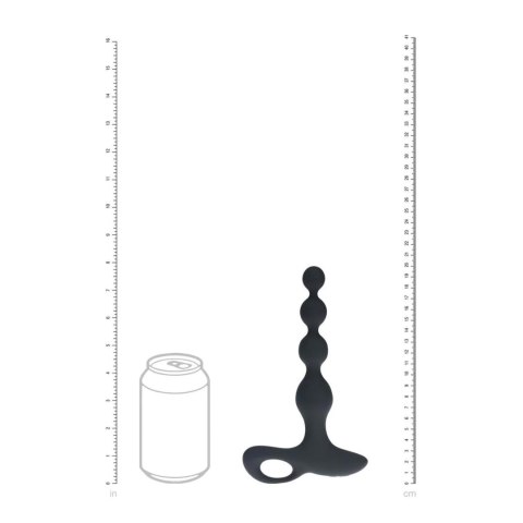 Remote Control Beaded Vibrating Silicone Anal Plug - Black