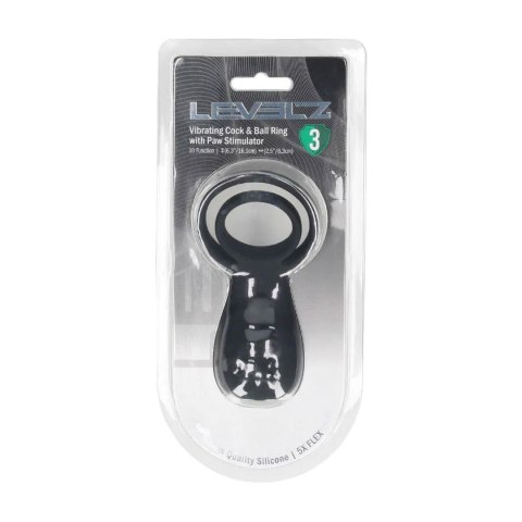 Vibrating Cock and Ball Ring with Paw Stimulator - Black