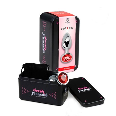 RED JEWELLED METAL BUTT PLUG M