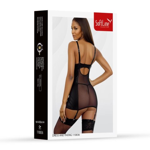 Set dress and thongs 110836 black 3XL